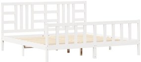 3191992 vidaXL Рамка за легло без матрак, бял, 200x200 см, бор масив
