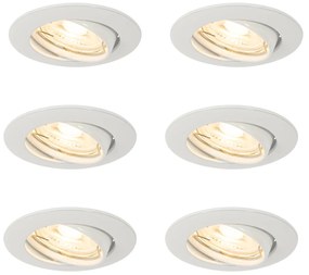 Комплект от 6 вградени прожектора бели GU10 35mm - Edu