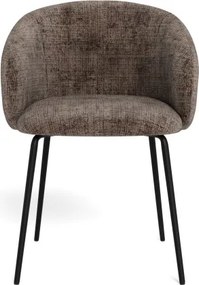 ЦЛЯРА Приглушено кафяво (тъкан Juto 4)/черни крака - МОДЕРЕН ТАПИЦИРАН СТОЛ ЛОФТ ЗА ДНЕВНА/ТРАПЕЗАРИЯ/ОФИС