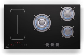 Klarstein MultiChef 5 Wok, индукционен и газов готварски плот, 5 зони за готвене, 3 газови горелки, 2 индукционни котлона, FlexZone