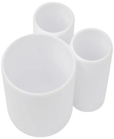 Бяла пластмасова чаша за четки за зъби Touch - Umbra