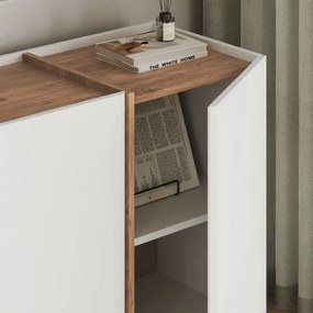 Бял скрин от декор от бор с отвор за кабели 180x80x45 cm Dorma – Kalune Design