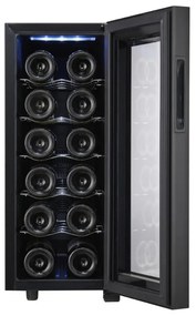 Охладител за вино Adler AD 8083, 33 L, Дигитален, За 12 бутилки, 15-18 C, Черен