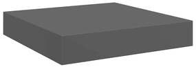 323781 vidaXL Окачен стенен рафт, сив гланц, 23x23,5x3,8 см, МДФ