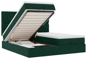 3313793 vidaXL Османска легло с матраци, тъмнозелено, 180x200 см, кадифе