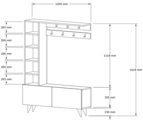 Комплект за коридор в бял цвят Bahar - Kalune Design