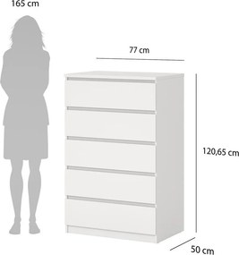 Бял скрин 77x121x50 cm Naia – Tvilum