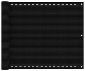 311029 vidaXL Балконски параван, черен, 75x400 см, HDPE