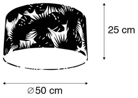 Памучен абажур с дизайн на листа кръгъл 50/50/25 - Leaf