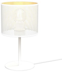 Настолна лампа LOFT SHADE 1xE27/60W/230V Ø 18 см бяла/златиста