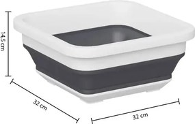 Купа 5five, Бяла/Сива, Квадратна, Сгъваема, 8 l