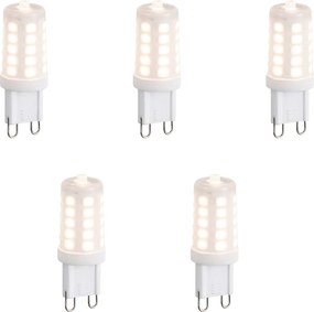 Комплект от 5 димируеми LED крушки G9 с 3 степени на димиране, опал, 3W, 250lm, 2700K