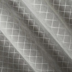 Кадифена едноцветна завеса с геометричен мотив в сиво 140 x 250 cm