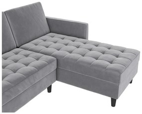 Светлосив кадифен ъглов диван Presley – Støraa