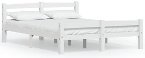 322070 vidaXL Рамка за легло, бяла, бор масив, 120х200 см