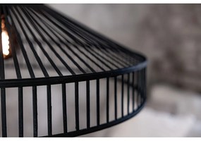 Черно висящо осветително тяло с бамбуков абажур ø 70 cm Tapa – Markslöjd