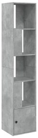 848244 vidaXL Библиотека, бетонно сива, 40x36x189 см, инженерно дърво