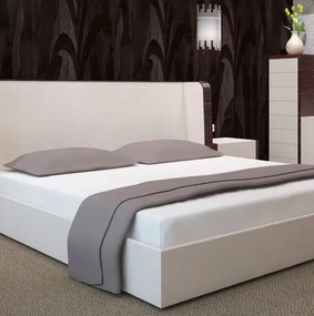 Бял чаршаф за легло с ластик - памучен сатен Šírka: 180 cm | Dĺžka: 200 cm