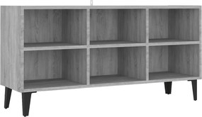 813156 vidaXL ТВ шкаф с метални крака, сив сонома, 103,5x30x50 см
