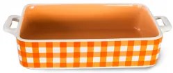 Horecano - Керамична тава правоъгълна оранжево каре 32,3x19,2x6,2см (8119-O)