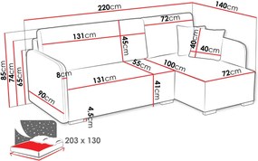 Ъглов диван Комо-бежов