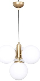 Висяща лампа със стъклен абажур в златисто и бяло ø 15 cm Hector - Squid Lighting