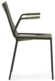 Зелени метални трапезни столове в комплект с подлакътници/за подреждане 2 бр. Emily – Marckeric