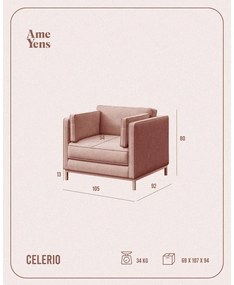 Светлорозово кадифено кресло Celerio - Ame Yens