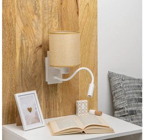 Brilagi - LED Аплик NUBILA 1xE27/25W/230V +LED/3W бял/светлокафяво