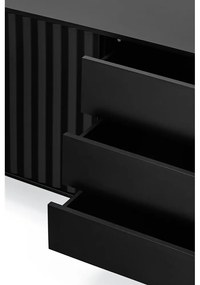 Черен нисък скрин 211x80 cm Sierra – Teulat