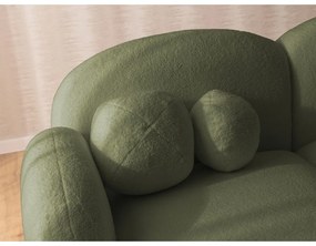 Зелен ъглов диван от прежда с примки от букле (ляв ъгъл) Orbit – Ropez