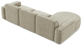 Бежов шенилов ъглов диван (ляв ъгъл) Omao – Makamii