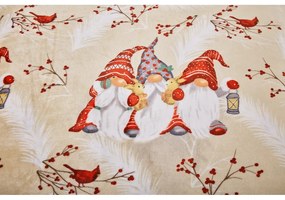Светлокафяво единично спално бельо от микроплюш 140x200 cm Goblin – My House