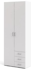 Бял гардероб 78x200 cm Space – Tvilum