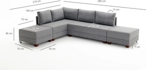 Бежов ъглов разтегателен диван (ляв ъгъл) Fly – Balcab Home