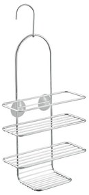 Висящ стоманен рафт за баня в блестящо сребрист цвят Luxy – Metaltex