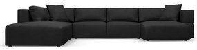 Черен ъгъл U-образен диван, ляв ъгъл Esther – Milo Casa