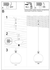 Зелена висяща лампа със стъклен абажур ø 30 cm Bilbao - Sollux