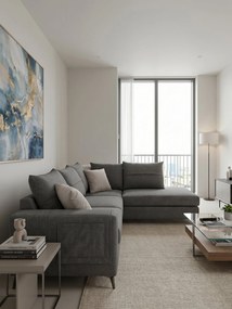 Ъглов диван Hannah-Сиво-Дясно