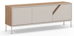 Кремавo-естествен скрин от декор от дъб 150x55x35 cm Lilou – Marckeric