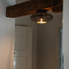 Ориенталска таванна лампа черна със злато 25 см - Radiance