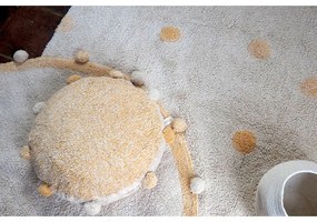 Ръчно изработен памучен детски килим подходящ за пране в цвят жълта охра и кремаво 120x160 cm Hippy Dots Honey – Lorena Canals