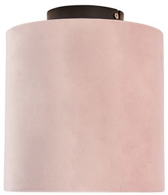 Таванна лампа с кадифена абажур старо розово със злато 20 см - Combi Black