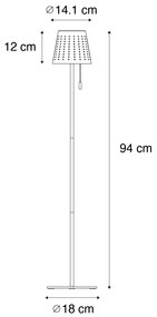 Външна подова лампа черна с LED 3-степенна димираща на слънчева енергия - Ferre