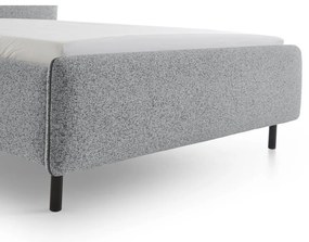 Светлосиво двойно легло 180x200 cm тапицирано без ламелно дъно Primo – Meise Möbel