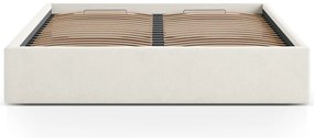Кремаво двойно легло 180x200 cm тапицирано с място за съхранение/без табла с включена подматрачна рамка Susan – Micadoni