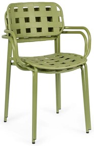 Зелени градински столове в комплект от 4 бр. метални Clover – Bizzotto