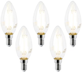 Комплект от 5 E14 LED крушки B35 Прозрачни 2.2W 470 lm 2700K
