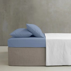 Син еластичен чаршаф от перкал 135x190 cm Easy Iron Percale – Catherine Lansfield
