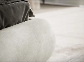 Кремаво двойно легло 160x200 cm тапицирано с място за съхранение с включена подматрачна рамка Maumere – Maison de Rêve